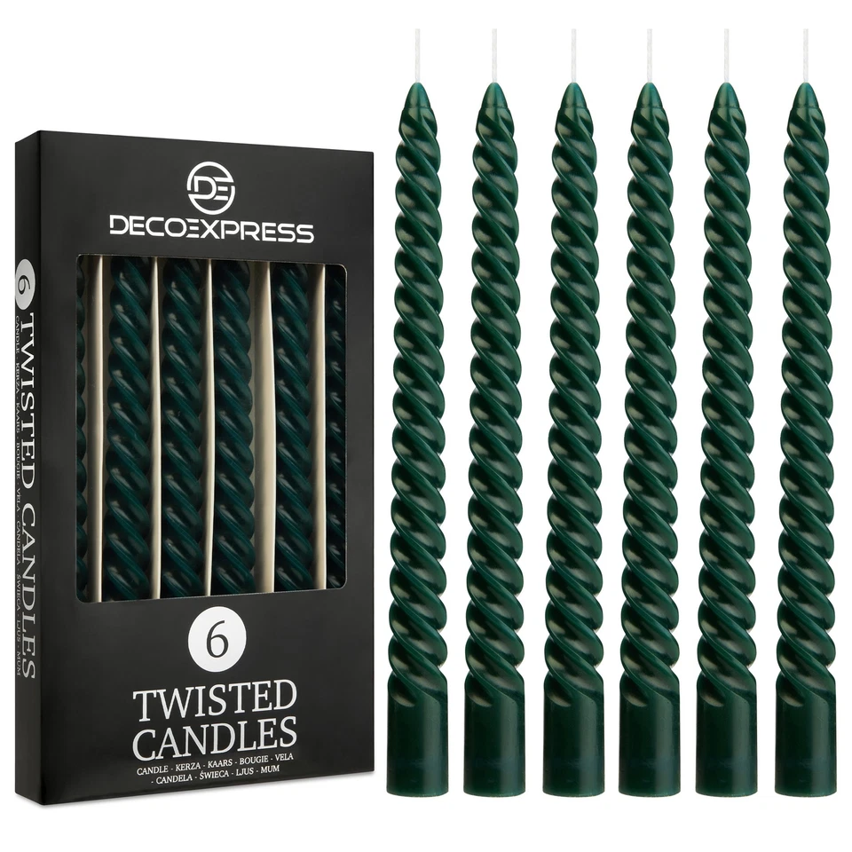 DecoExpress Pack of 6 Twisted Candles 6 Hours Romantic Festive Decor - Image 1 of 1