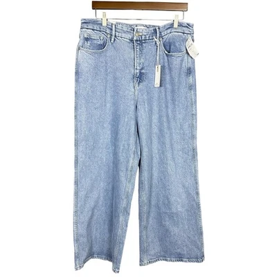 NWT Good American Good Skate Crop Jeans Indigo860 Light Wash 14/32 Inseam 28 Y2K - Image 1 of 4