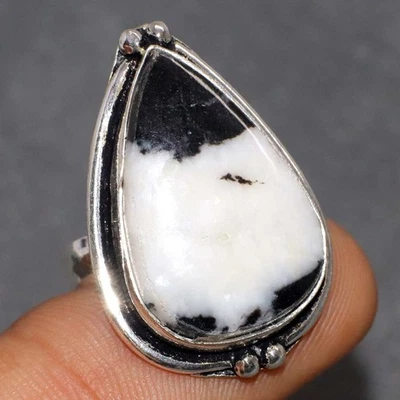 Anillo enchapado en plata 925 turquesa búfalo blanco EE. UU. 9 increíble regalo GW Foto 1 de 3