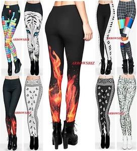Neuheit 3D-Druck Damenmode Legging Leggings Fitness Hose UK Verkäufer - Bild 1 von 10