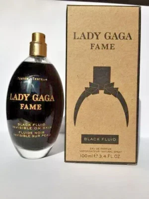 Lady Gaga Fame 100 ml Black Fluid EDP: New tester with cardboard box. - Image 1 of 4