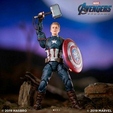 MARVEL LEGENDS 6" AVENGERS ENDGAME WORTHY CAPTAIN AMERICA FIGURE + THOR HAMMER