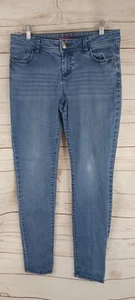 ELLE Paris New York Tokyo Skinny Jeans Women's 10 Blue Mid Rise Cotton Blend - Picture 1 of 8