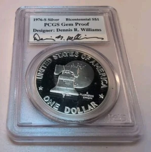 1976 S EISENHOWER Silver Dollar PCGS Gem Proof Designer: Dennis R. Williams - Imagen 1 de 4