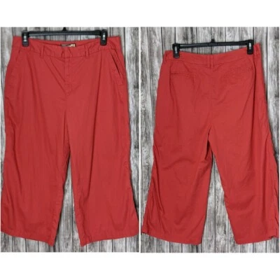 Женские коралловые цветные тонкие китайские ткани капри широкие брюки размер 16 - Изображение 1 из 4