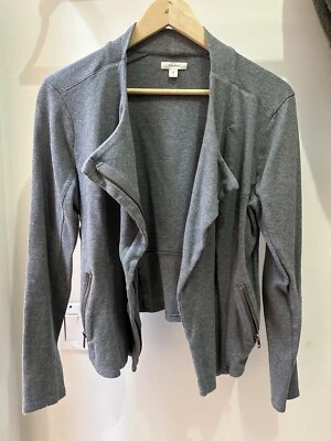 Caslon 100% cotton MOTO Jacket. Light grey. XL Stretchy & soft! Sweatshirt moto - Image 1 of 4