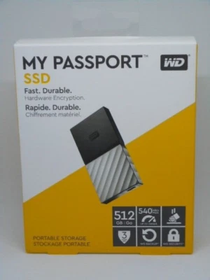 New WD 512GB My Passport SSD Portable Storage - USB 3.1 (Black-Gray ) - Image 1 of 3