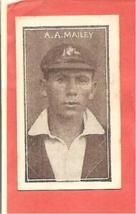 Trade Card. Allen's Cricketer 1924-25. No. 17. A. A. Mailey. Very Rare!