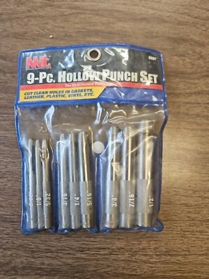 MIT TOOLS 9-pc. HOLLOW PUNCH SET " 3/32 TO 1/2 " #6587 - Image 1 of 4