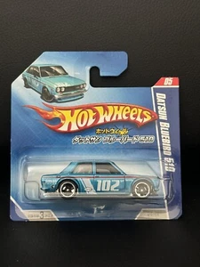 Hot Wheels Datsun Bluebird 510 Blue Japanese Short Card - Picture 1 of 2