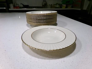 LENOX COLONNADE GOLD LOT OF 12 RIMMED SOUP BOWLS - Picture 1 of 3