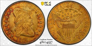 1801 $10 Capped Bust Gold Eagle PCGS AU 58+ - Picture 1 of 10