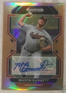 2022 Panini Prizm Draft Picks MASON BARNETT Orange Prizm RC AUTO #d /20 RARE!