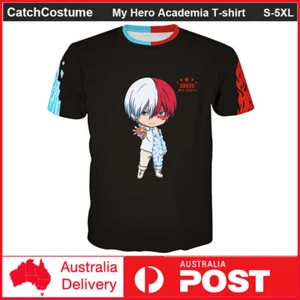 Anime Boku no My Hero Academia Shoto Todoroki T-shirt Short Sleeve T Shirts Tops - Picture 1 of 4