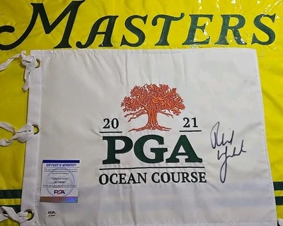 PHIL MICKELSON SIGNED AUTOGRAPHED 2021 PGA CHAMPIONSHIP GOLF FLAG KIAWAH PSA 2 - Image 1 of 3