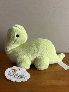 Vintage Wish Pets Green Dinosaur Plush 8” With tags Rare Htf - Picture 1 of 5