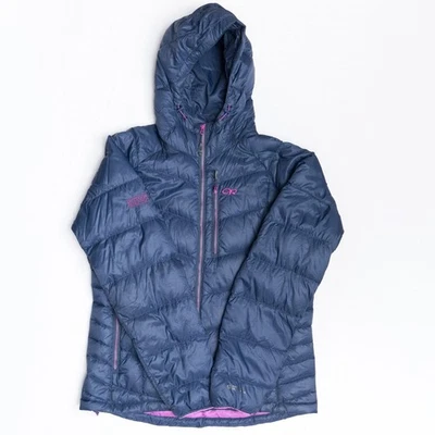 Chaqueta de plumón Outdoor Research XL Sonata para mujer azul marino púrpura Pertex Quantum Foto 1 de 4
