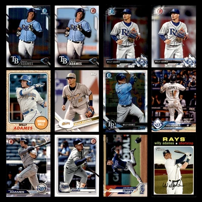 Lote de 12 tarjetas de béisbol Willy Adames 2016 Tampa Bay Rays conjunto colección MLB CASI NUEVO Foto 1 de 4