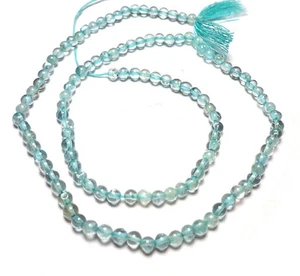 PALE BLUE GEM AQUAMARINE SMOOTH ROUND BEADS 14"Std! 932J 2.5mm to 3.5mm - Picture 1 of 1