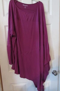 ROAMAN's size 4X 34/36 fuchsia rayon/spandex tunic top shirt blouse drape sleeve - Picture 1 of 8