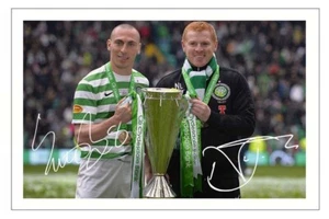 SCOTT BROWN & NEIL LENNON Signed Autograph PHOTO Fan Gift Signature Print CELTIC - Picture 1 of 1