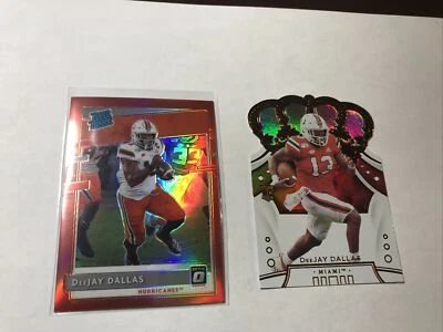 DeeJay Dallas RC 2020 Panini Optic Red Prizm Rated Rookie Crown Royale Lot 2 - Image 1 of 4