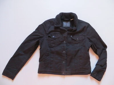 Levi's Damen Jeans Jacke mit Teddy Fell gefüttert Gr. L Schwarz ! black Sherpa ! - Bild 1 von 3