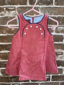 VESTIDO TOMMY HILFIGER BEBÉ NIÑAS 3-6 MESES ROJO VAQUERO VESTIDO SIN MANGAS 3 - 6 MOS - Imagen 1 de 4