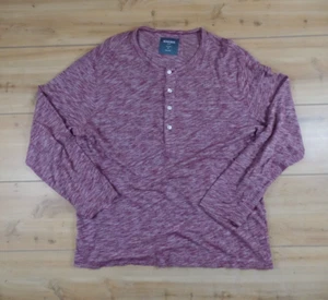 Bonobos Henley Shirt Mens Sz XL Slim Fit Red White Long Sleeve Distressed - Picture 1 of 11