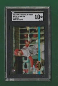 2021 Topps Stadium Club Chrome 91' Design Wave Rookie # 50 Dylan Carlson SGC 10 - Imagen 1 de 2