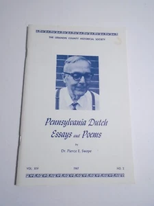 1967 Pennsylvania niederländische Essays und Gedichte - Amish-Buch Dr. Pierce E. Swope - Bild 1 von 3