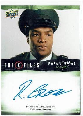 X-Files UFOs and Aliens 2019 Paranormal Script Auto A-RC Roger Cross Off. Green - Image 1 of 2