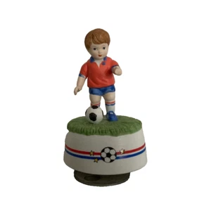 San Francisco Music Box Company Soccer Boy 5.5" Musical Figurine - Rare!! - Picture 1 of 3