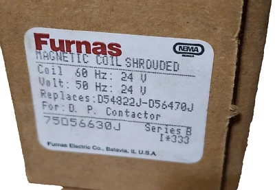 Furnas 75D56630J Magnetic Coil 24V-50/60Hz For D. P. Contactor Shrouded D54822J - Image 1 of 4