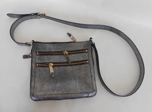 Cole Haan Sheila Crossbody Swing Shoulder Bag - Pebbled Leather Silver / Blue - Picture 1 of 8