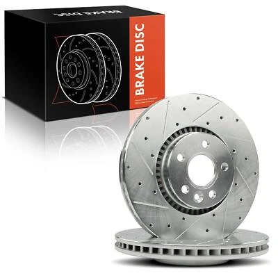 2x Rotores de freno perforados delanteros izquierdo y derecho para Land Rover LR2 Volvo S60 V70 XC70 Foto 1 de 4