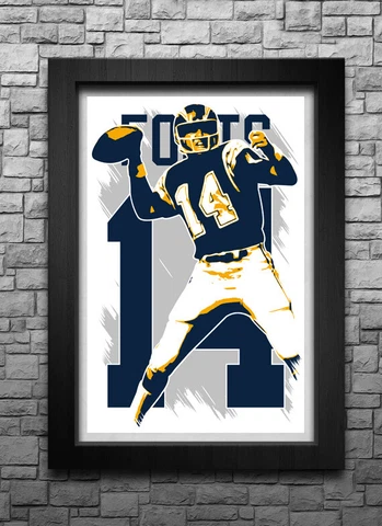 DAN FOUTS art print/poster SAN DIEGO CHARGERS FREE S&H! JERSEY Cover