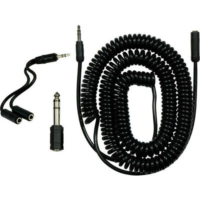 GE 33612 Audio Universal Extension Kit 18 ft Cord Black 3.5mm To 6.3mm & Y Split - Image 1 of 4