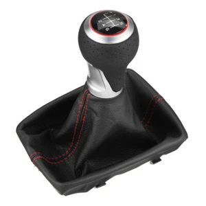 6 Speed Gear Stick Shift Knob Leather Boot For Audi A4 S4 B8 8K 2007-2015 - Picture 1 of 10