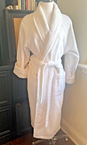 Frette 1860 Turkish Terry Robe Unisex Spa White LG/XL Mens or Womens - Picture 1 of 7