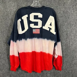 USA Patriotic Spirit Jersey LS tie dye t-shirt girocollo oversize RWB taglia S - Foto 1 di 13
