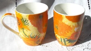 TASSES A  THE  EN CERAMIQUE DECOR LES TOURNESOLS - Picture 1 of 5