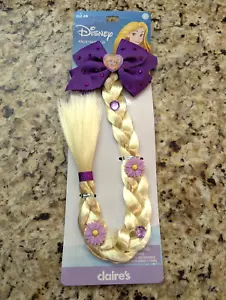 Disney Rapunzel Princess Faux Hair Clip Purple Gemstone Bow with Blonde Braid - Picture 1 of 5