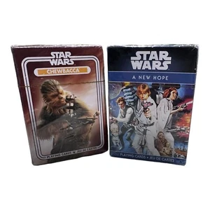 Set 2 Mazzi di Carte da Gioco Star Wars Episodio IV: Una Nuova Speranza Foto + Chewbacca - Foto 1 di 2