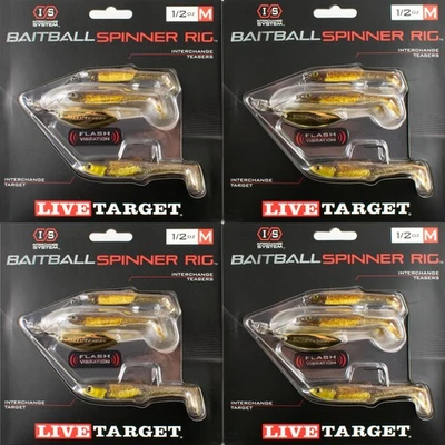 (LOTE DE 4) LIVETARGET BAITBALL SPINNER RIG 1/2 OZ MNSR14MD853 DRKAMBR/ORO AW1366 Foto 1 de 2
