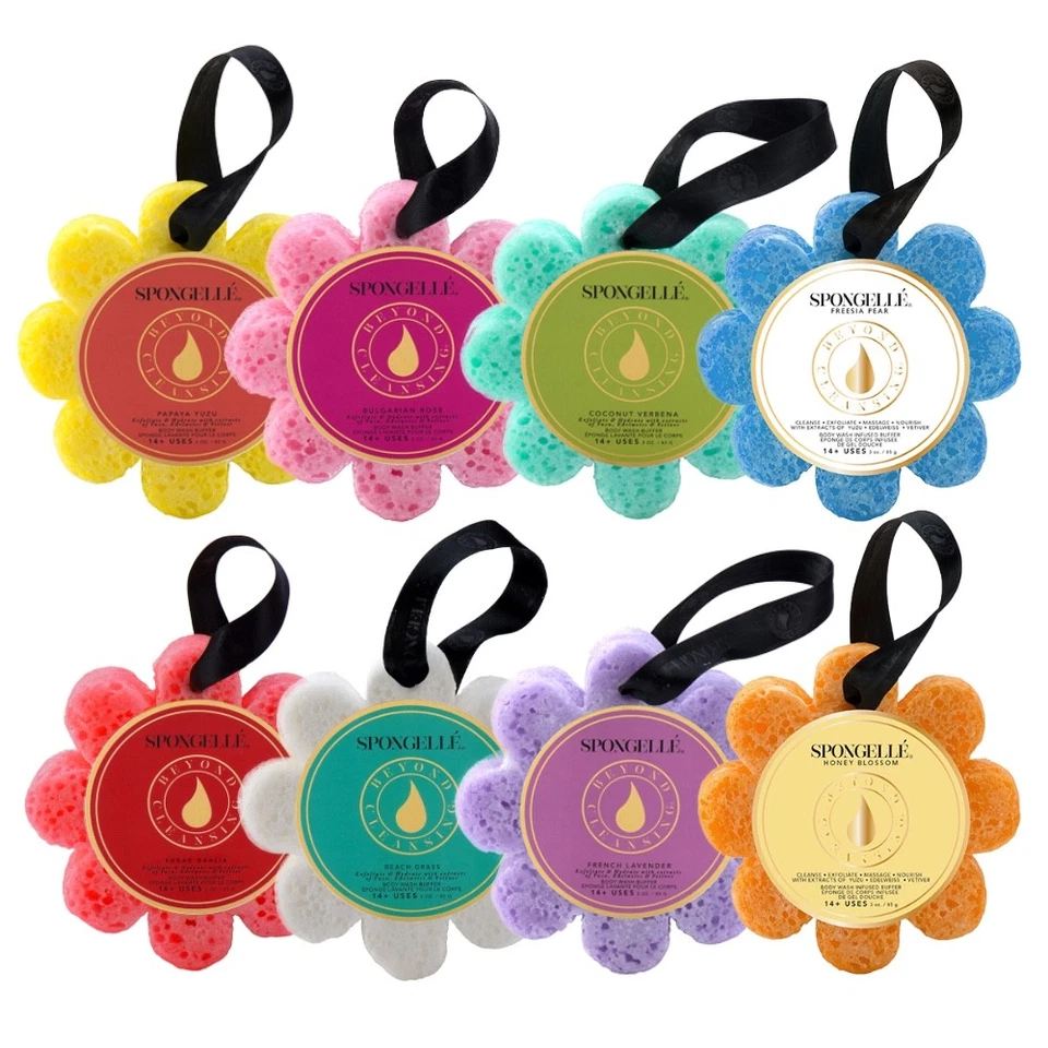SPONGELLÉ Spongelle Wild Flower Soap-Infused Exfoliating & Buffing Sponges (14+ Washes)