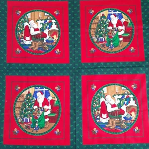 Cranston Stoff Panel Weihnachten traditionell Santa Kissen Quilten Applikation 36x44 - Bild 1 von 7