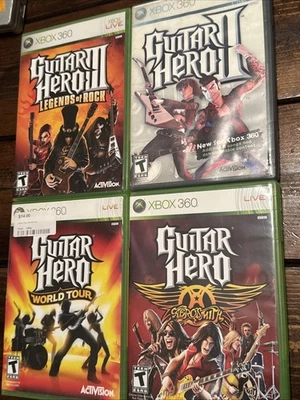 Guitar Hero 2 3 Aerosmith and World Tour Xbox 360 Lot All Tested ☕️✅ - Image 1 of 4