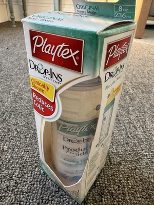 PLAYTEX  Drop-Ins Nurser Bottle with Slow Flow Latex Nipple 5 Liners Blue - Image 1 of 4