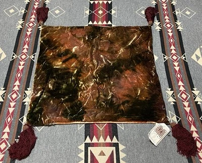 Zuzka Varanasi Collection Traditional Velvet Pillow 22x22” Berlin Hand Dye M10 - Image 1 of 4